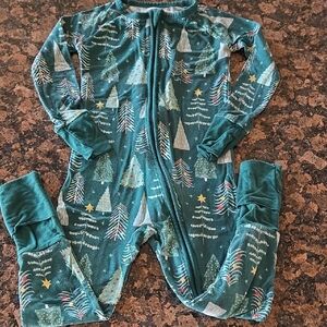 Little Sleepies Green Tree Print Footies